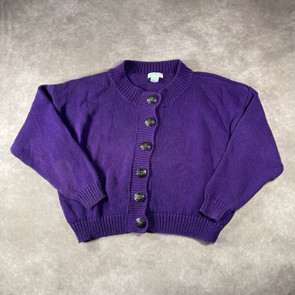 Vintage Women’s Jamie Scott Purple Button Down Knit Sweater